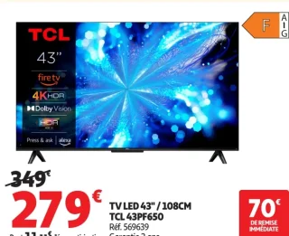 TV LED 43" / 108CM TCL 43PF650