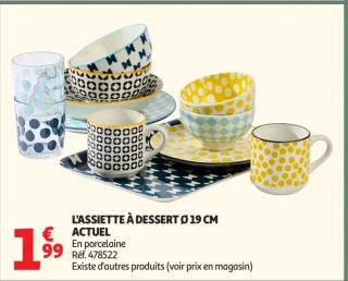 L'ASSIETTE À DESSERT Ø 19 CM ACTUEL