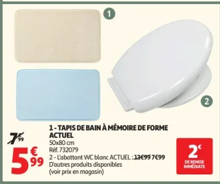 Tapis de bain à mémoire de forme Actuel