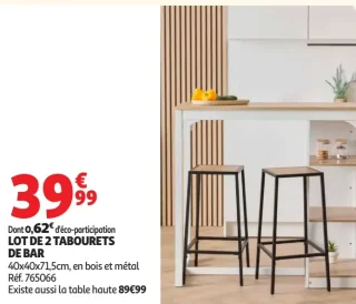 LOT DE 2 TABOURETS DE BAR
