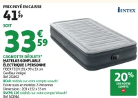 Matelas gonflable électrique 1 personne Intex