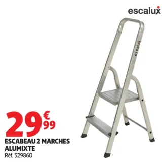 Escabeau 2 marches alumixte Escalux