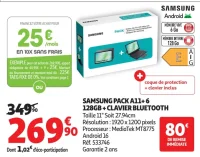 Samsung Pack A11+ 6 128GB + Clavier Bluetooth