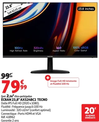 ÉCRAN 23,8" AXS24BC1 TECNO