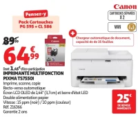 IMPRIMANTE MULTIFONCTION CANON PIXMA TS7550I