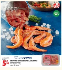 Crevettes entières cuites Label Rouge Penaeus monodon LA BARQUETTE DE 200 G