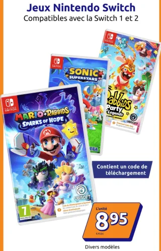 Jeux Nintendo Switch (divers modèles)