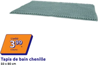 Tapis de bain chenille 50 x 80 cm