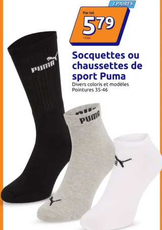 Socquettes ou chaussettes de sport Puma