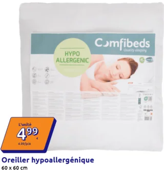 Oreiller hypoallergénique Comfibeds