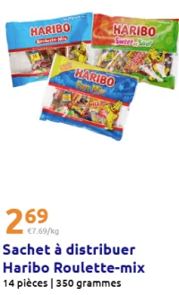 Sachet à distribuer Haribo Roulette-mix