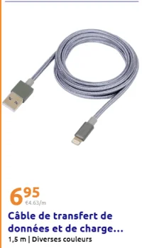 Câble de transfert de données et de charge...