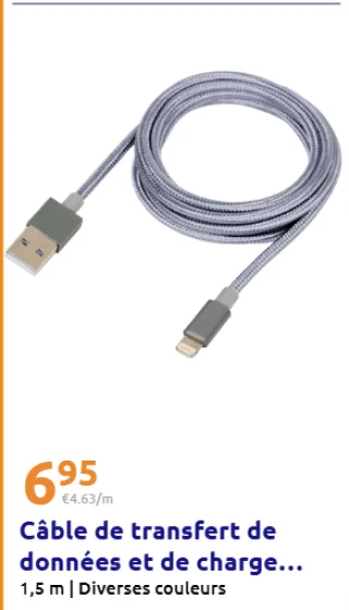 Câble de transfert de données et de charge...