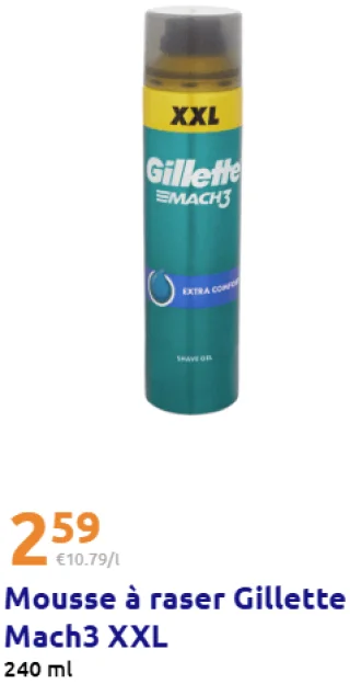 Mousse à raser Gillette Mach3 XXL