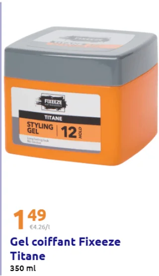 Gel coiffant Fixeeze Titane