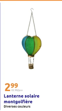 Lanterne solaire montgolfière