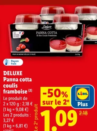 DELUXE Panna cotta coulis framboise