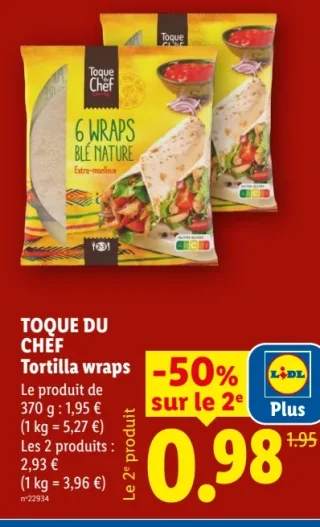 TOQUE DU CHEF Tortilla wraps