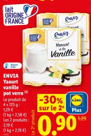 ENVIA Yaourt vanille pot verre