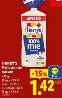 HARRY'S Pain de mie nature