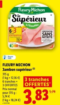 Fleury Michon Jambon supérieur à l'Étouffée
