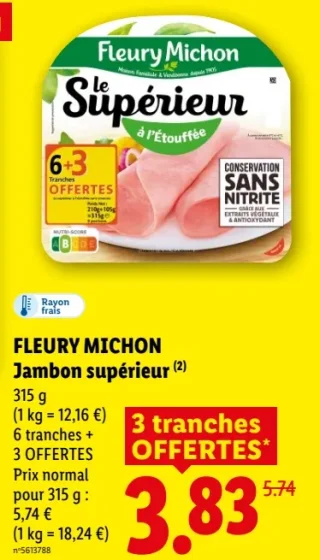 Fleury Michon Jambon supérieur à l'Étouffée