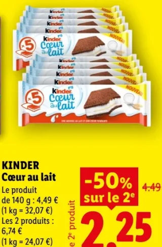 KINDER Cœur au lait
