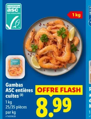 Gambas ASC entières cuites