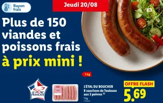 L'ÉTAL DU BOUCHER 8 saucisses de Toulouse aux 3 poivres