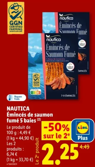 NAUTICA Émincés de saumon fumé 5 baies