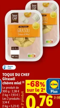 TOQUE DU CHEF Girasoli chèvre miel