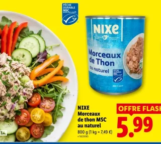 NIXE Morceaux de thon MSC au naturel