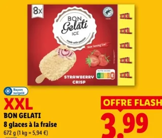 XXL BON GELATI 8 glaces à la fraise