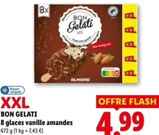 XXL BON GELATI 8 glaces vanille amandes