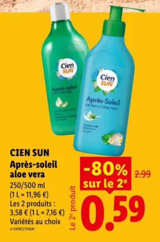 CIEN SUN Après-soleil aloe vera