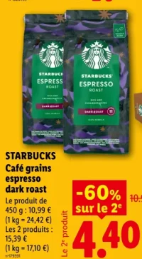 Starbucks Café grains espresso dark roast