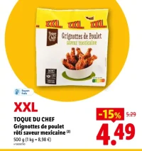 Toque du Chef Grignottes de poulet rôti saveur mexicaine XXL
