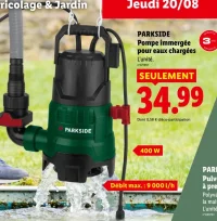 PARKSIDE Pompe immergée pour eaux chargées