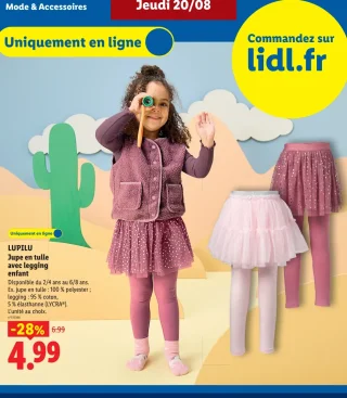 LUPILU Jupe en tulle avec legging enfant