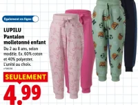 Pantalon molletonné enfant Lupilu