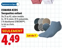 Socquettes enfant Esmara Kids