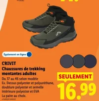 CRIVIT Chaussures de trekking montantes adultes