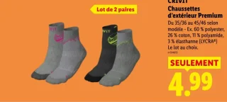 CRIVIT Chaussettes d'extérieur Premium