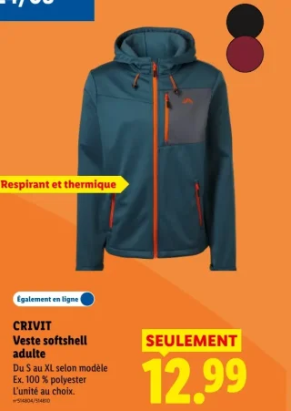 CRIVIT Veste softshell adulte