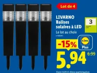LIVARNO Balises solaires à LED
