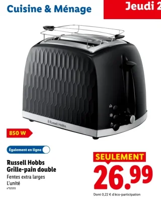 Russell Hobbs Grille-pain double