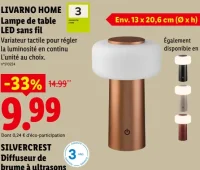 LIVARNO HOME Lampe de table LED sans fil