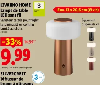 LIVARNO HOME Lampe de table LED sans fil