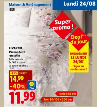 LIVARNO Parure de lit en satin