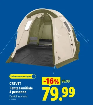 CRIVIT Tente familiale 4 personnes